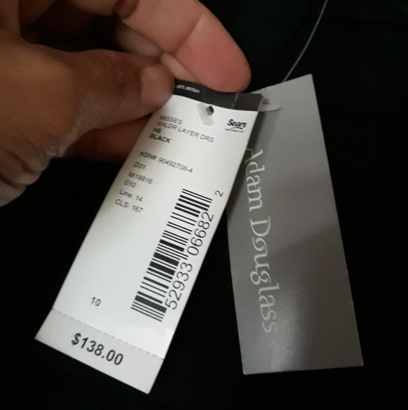 Adam Douglas Shoulder layer Black Dress size 10 - Picture 8 of 8